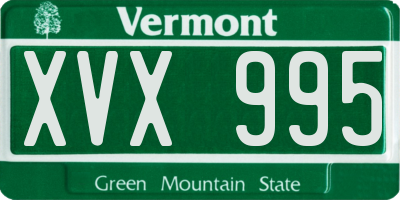 VT license plate XVX995