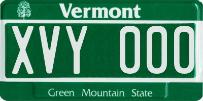 VT license plate XVY000