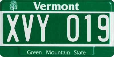 VT license plate XVY019