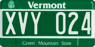 VT license plate XVY024