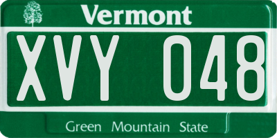 VT license plate XVY048
