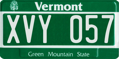 VT license plate XVY057