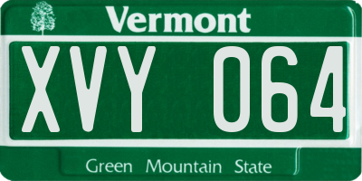 VT license plate XVY064