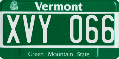 VT license plate XVY066
