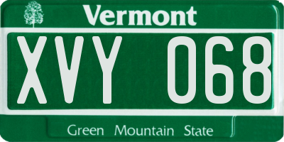 VT license plate XVY068
