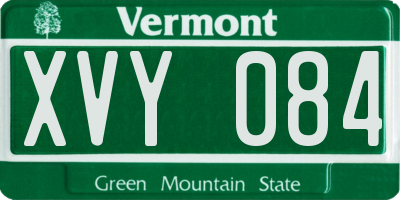VT license plate XVY084