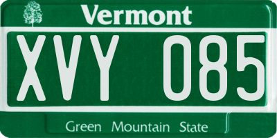 VT license plate XVY085