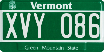 VT license plate XVY086