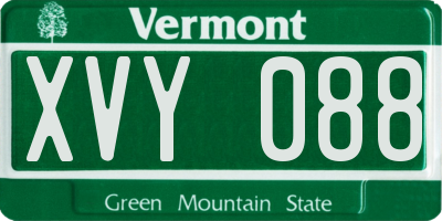 VT license plate XVY088