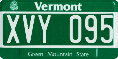 VT license plate XVY095