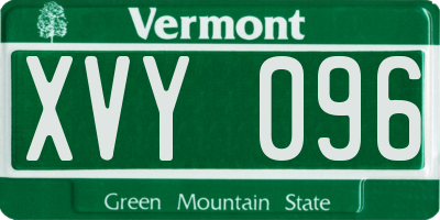 VT license plate XVY096