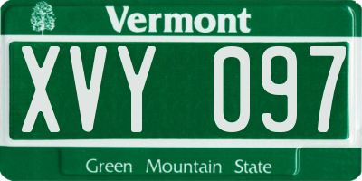 VT license plate XVY097