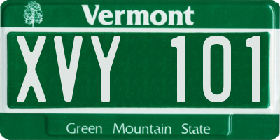 VT license plate XVY101