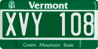 VT license plate XVY108