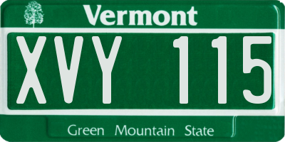VT license plate XVY115