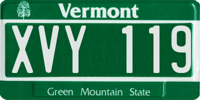 VT license plate XVY119