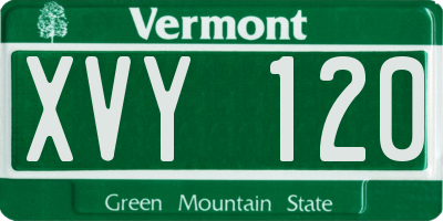 VT license plate XVY120