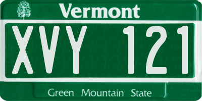 VT license plate XVY121