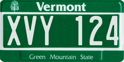 VT license plate XVY124