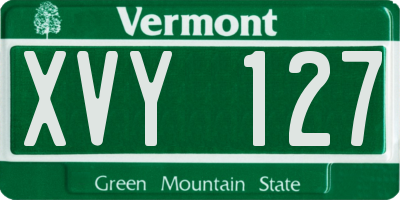 VT license plate XVY127