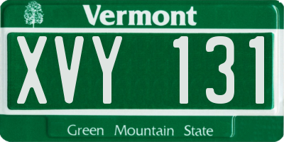 VT license plate XVY131