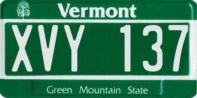 VT license plate XVY137