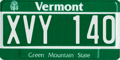 VT license plate XVY140