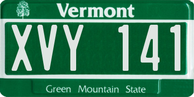 VT license plate XVY141