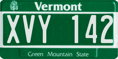 VT license plate XVY142