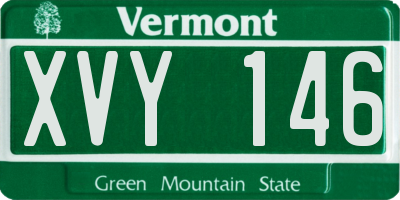 VT license plate XVY146