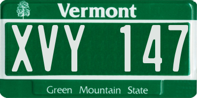VT license plate XVY147