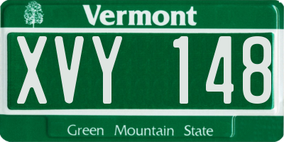 VT license plate XVY148