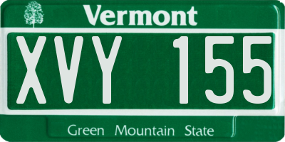 VT license plate XVY155