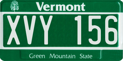 VT license plate XVY156