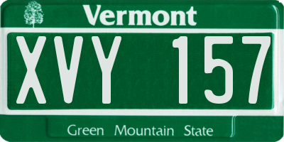 VT license plate XVY157
