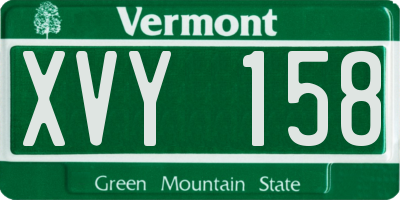 VT license plate XVY158