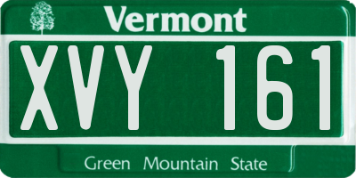 VT license plate XVY161