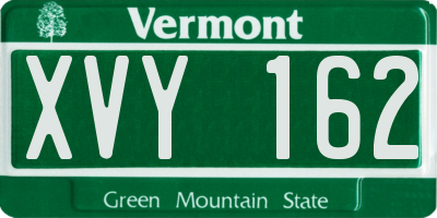 VT license plate XVY162