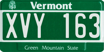 VT license plate XVY163