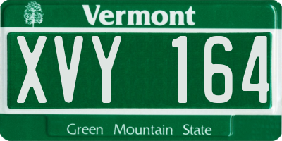 VT license plate XVY164