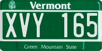 VT license plate XVY165