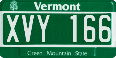 VT license plate XVY166