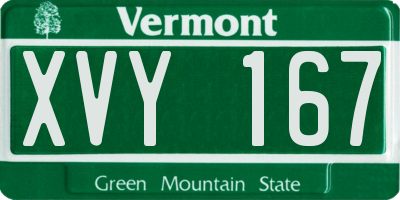 VT license plate XVY167