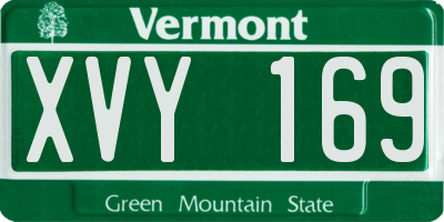 VT license plate XVY169