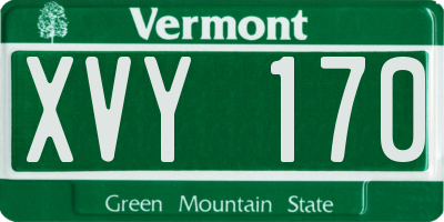 VT license plate XVY170