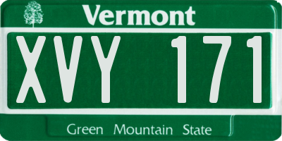 VT license plate XVY171