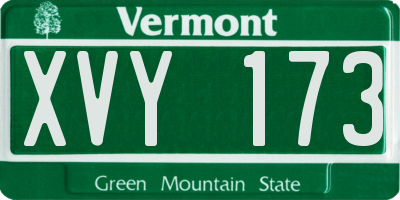 VT license plate XVY173