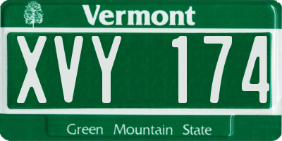 VT license plate XVY174