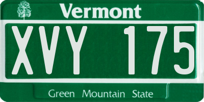 VT license plate XVY175