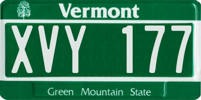VT license plate XVY177